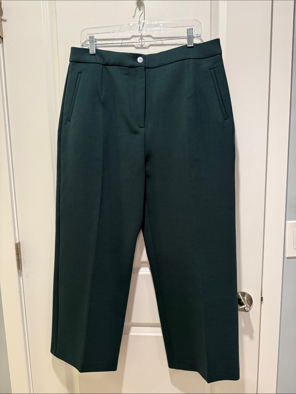 Sezane Martin Crop Trousers Green - Size 14
